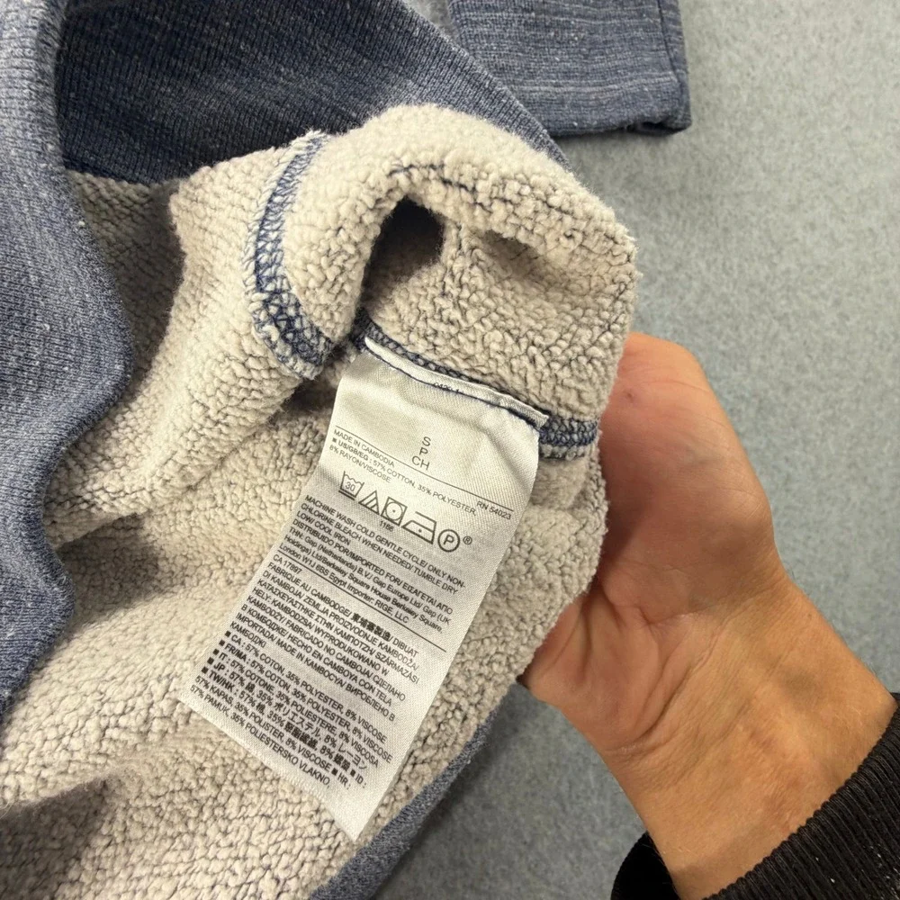 Banana Republic Mens Small Blue Marled French Terry Crewneck Sweatshirt Raglan